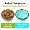 Collapsible Dog Bowls with Lids, 2 Pack Travel Dog Bowls for Small Size Dogs, Silicone Portable Dog Food Bowls Water Cup Cat Bowls Dish for Camping Traveling Walking, 12 oz 350ml