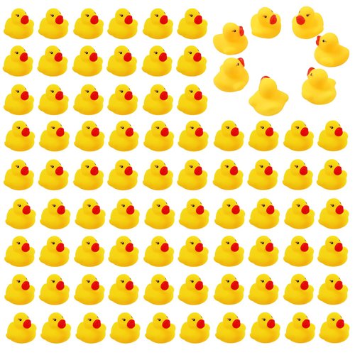 60PCS Rubber Duck - Bath Toys - Pool Toys - Mini Ducks Bulk for Kids Baby Shower Decorations Birthday Party Favors Gift Classroom Summer Beach Pool Activity Carnival Game (Yellow)