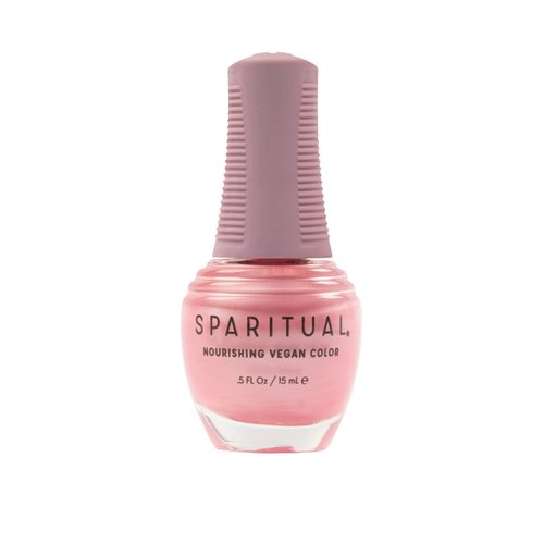 SpaRitual Nourishing Vegan Nail Polish 'Cherry Blossoms Blooming' | Light Pink Shimmer Nail Color from the Inspiring Collection | 0.5 fl oz