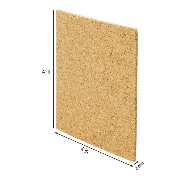 Blisstime 100 Pcs Self-Adhesive Cork Sheets 4"x 4" for DIY Coasters, Cork Board Squares, Cork Tiles, Cork Mat, Mini Wall Cork Board with Strong Adhesive-Backed