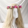 KorViSHOW Pink Tropical Flower Crown - Orchid Floral Headband Handmade Headpiece Renaissance Hair Accessories for Women Maternity Girl Halloween Carnival Wedding Cosplay