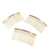 8Pcs Metal Side Comb with 20 Teeth Metal Wire Twist Bridal Wedding Veil Comb Minimalist Hair Comb DIY Hair Accessories for Women Girls, Gold