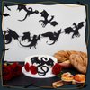 Henoyso 4 Pcs Black Dragon Party Banner Hanging Dragon Decor Dragon Birthday Party Supplies 32 Black Dragon Decorations for Birthday Dragon Theme Fantasy Party Supplies, 8 Designs