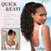 KooKaStyle Curly Ponytail Extension Fluffy Drawstring Ponytail for Women Kinky Curly Clip in Hair Extensions Long Curly Wavy Ponytail Extension Synthetic Hairpiece for Daily Use(18 Inch,Dark brown)