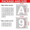 4 Inch Letter Stencils and Numbers, 36 Pcs Alphabet Art Craft Stencils, Reusable Plastic Art Craft Stencils for Wood, Wall, Fabric, Rock, Chalkboard, Signage, DIY School Art Projects (4 Inch)