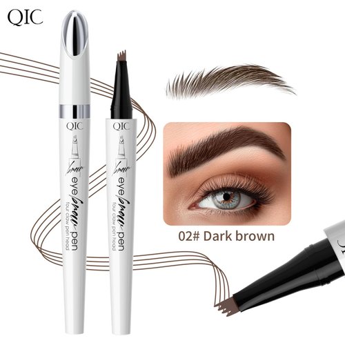 3D Waterproof Microblading Eyebrow Pen,Micro 4 Tip Brow Pen,Long-lasting Natural Eyebrow Magic Pen, Waterproof&Smudge-proof Creates Natural Looking Brows (Dark brown)