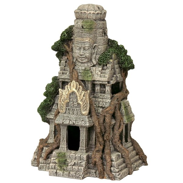 Blue Ribbon EE-5657 Cambodian Temple Ruins Exotic Environments Aquarium Ornament, Brown