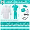 Doctor Costume for Kids - 8pcs Kids Scrubs with Lab Coat Dress Up Set, Halloween Costumes for Girls Boys, Toddler Halloween Costume Pretend Play Kit, Kids Dress Up Clothes Costume for Boys 3-10