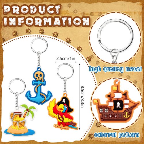 30 Pcs Pirate Party Favors Pirate Party Keychain Pirate Party Birthday Party Decorations Christmas Pirate Gift Treasure Map Island Key Ring Pirate Themed Birthday Party Decorations Kids