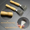 Jozlynn 2 Pieces Hair Brush Cleaner Tool Cleaning Tool Comb Cleaner Hair Brush Cleaner Comb Brushes Mini Hair Dirt Remover Brush with Metal Wire Rake Wooden Handle for Home and Salon Use (Brown)