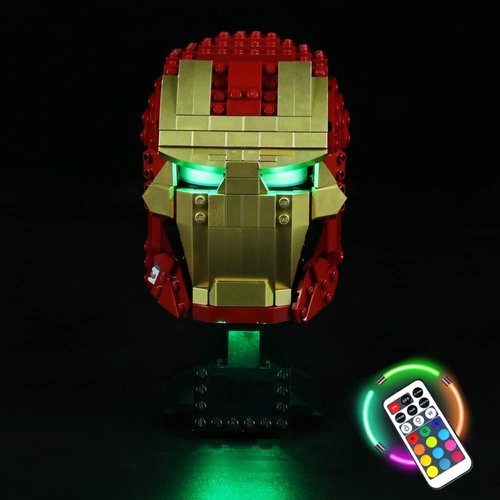 LMTIC Remote Control Led Lighting Kit for Iron Man Helmet 76165 Light Kit for Lego Iron Man Head Light Set Compatible with Lego 76165 (NOT Included The Lego Sets)