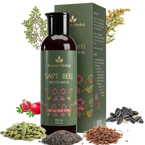 Sapt Beej Hair Oil | Packed With Goodness of 7 Seeds in One | Your Daily Hair Oil | Non Greasy Non Oily | Mineral Oil Free | 100ml