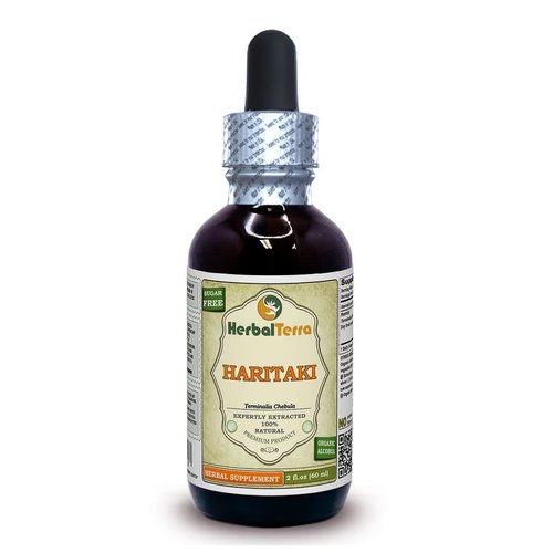 Haritaki, Giant Crepe-Myrtle (Terminalia Chebula) Dried Fruit Liquid Extract (Brand Name: HerbalTerra, Proudly Made in USA) 2 oz
