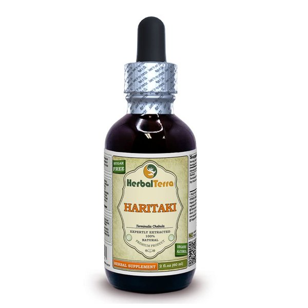 Haritaki, Giant Crepe-Myrtle (Terminalia Chebula) Dried Fruit Liquid Extract (Brand Name: HerbalTerra, Proudly Made in USA) 2 oz