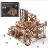 SainSmart Jr. 3D Wooden Puzzles for Adults, 225 PCS Marble Run Wood to Build, Electric Driven Mechanical Model Building Kit, DIY Gift for Aged 14+, Roller Coaster