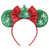 LSHDXD Christmas Mouse Ears Bow Headband Hair Hoop, Glitter Snowflake Christmas Tree Hair bands for Christmas Party Supplies