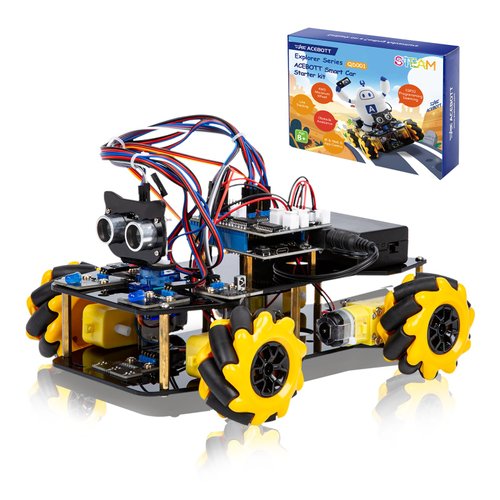 ACEBOTT Smart Robot Car Kit, 4WD Remote Control Car Compatible with Arduino IDE, Electronic Programming Project/STEM Education/Science Coding Kit for 12+ Teens Beginner Adults Unique Gifts