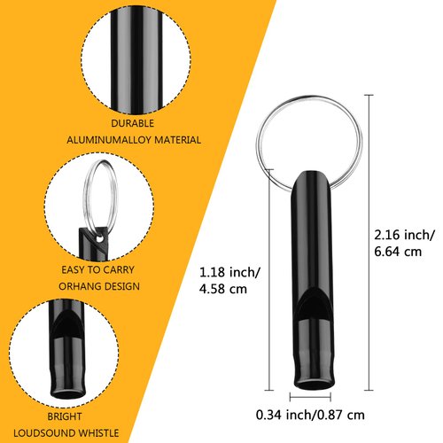 Weewooday 12 Pieces Emergency Whistle with Keychain Aluminum Whistle Hiking Camping Survival Loud Sound Whistles for Camping Hiking Hunting Outdoors Sports