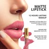 Lip Booster Matte | Contains Hyaluronic Acid, Collagen and Oligopeptides | Repairs and Smooths | 12 Hour Lasting Matte Lipstick | Nourishes and Hydrates Lips | Mela Beauty Studio Professional Makeup (Melanie)