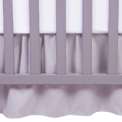 Sammy and Lou Gray Crib Skirt-Ruffled, Gray Body, Gray, Fits Standard Crib 28 in x 52 in, 13 in Drop