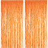 Orange Tinsel Curtain Party Backdrop - GREATRIL Foil Fringe Curtain Party Streamers for Fall/Thanksgiving Day/Birthdays/Doorway/Easter/Coco Theme/Day of The Dead Party Decorations 2 Packs