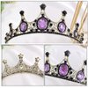 Crystal Bridal Crown Baroque Crystal Tiara for Women Rhinestone Crown Wedding Bridal Headband For Halloween Party Purple Black Baroque Queen Crown