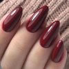 GLAMERMAID Cherry Red Press on Nails Medium Almond, Handmade Jelly Soft Gel Dark Red Glue on Nails Stiletto, Burgundy Emo Fake Nails Short Oval, Reusable Acrylic Stick on False Nails Kit for Women