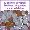 LEARNING ADVANTAGE Play Money Set - Bills & Coins - 100 Bills - 94 Coins - Pretend Money Designed Like Real Currency - Count Change with Toy Money