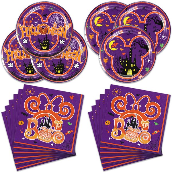 40pcs halloween Party Supplies,include 20 dessert plate, 20 Napkin,Used for halloween pumpkins Birthday Party Decoration… (Halloween pumpkins)