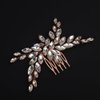 BERYUAN Dainty Crystal Rhinestone Hair Comb Rose Gold Wedding Hair Side Comb Teardrop Rhinestone Headpiece Bridal Hair Comb Crystal Wedding Hair Accessories for Brides Bridesmaid