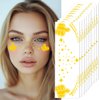 Gold Glitter Freckles Temporary Face Fake Tattoos For Women, Sparkle Waterproof Makeup Patches, Glow Up Faux Thumb Up Symbol Speckles - 10 Count