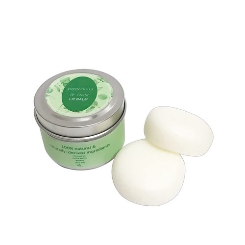 100% Natural & Naturally-Derived Ingredient Lip Balm Bar - 2 Bars in Tin Can (Salted Caramel)