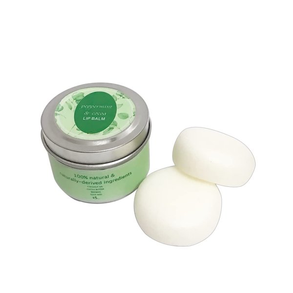 100% Natural & Naturally-Derived Ingredient Lip Balm Bar - 2 Bars in Tin Can (Salted Caramel)