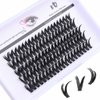 DSLONG Wet Look Lashes Individual Lashes Cluster 3D Spiky Thick Manga Lashes Water Wet Effect Fake Lashes DIY Lash Extension Lashes Reusable Curly Eye Lashes Pack (S06)