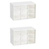 Feadily 2PCS Small Drawer Organizer for Desk, Desktop Drawer Organizer with 9 Clear Drawers, Plastic Desktop Storage Drawers 7.1" x 3 .9" x 4.7", White