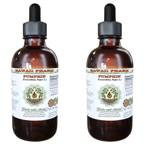 Pumpkin Alcohol-Free Liquid Extract, Pumpkin (Cucurbita Pepo L.) Dried Seed Glycerite Natural Herbal Supplement, Hawaii Pharm, USA 2x2 fl.oz