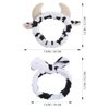 Plush Headbands Cow Shaped Spa Hair Bands Hair Wrap Soft Bath Makeup Washing Face Head Wraps for Girls Women Winter Keep Warm 2pcs