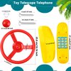 Restroma 4 Pack Playground Accessories for Kids Outdoor Playground Steering Wheel Priate Ship Wheel Plastic Telephone Phone Toy Swing Set for Playground Backyard Playhouse Tree House (Yellow,Red)