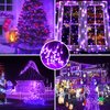 AmyHomie Purple Christmas Lights, 108Ft 300LED Christmas String Lights, 8 Modes Waterproof Fairy String Lights for Outdoor & Indoor Home Patio Garden Party Wedding Decor