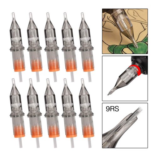 Tattoo Cartridge Needles, ATOMUS 20pcs 3RS 5RS 7RS 9RS 11RS Round Shader Disposable Sterilized Tattoo Needle for Pen Rotary Machine Tattoo Supplies (20pcs 9RS)