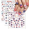 8 Sheets Independence Day Nail Sticker 4th of July Nail Art Stickers 3D Self-Adhesive USA Flags Heart Stars Eagle Nail Designs Decals Patriotic Nail Supplies for Women 4th of July Nail Decoration