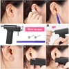 Honoson 158 Pieces Nose Ear Piercing Machine Kit Disposable Body Nose Navel Stud Earrings for Women Girls (Black)