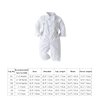 Baptism Christening Outfits for Boys Baby Clothes Sets Toddler Boy Outfit Gentleman Suits 3pcs Striped Bow Tie Shirts Suspenders Pants Birthday Formal Wedding Party Dress Suit # All White 6-12 Months