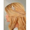 Kilshye Leaf Bride Wedding Hair Clips Gold Crystal Fairy Hair Barrettes Rhinestone Bridal Hair Accessories for Women and Girls