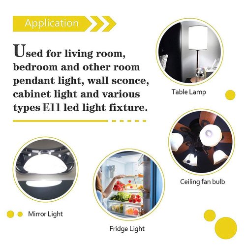youbiao zhou E11 led Bulb 75w 100w Equivalent dimmable,Daylight 6000K,T3 T4 jd e11 Mini Candelabra Base 110V 120V 130V 100W Halogen Replacement, Pack of 2