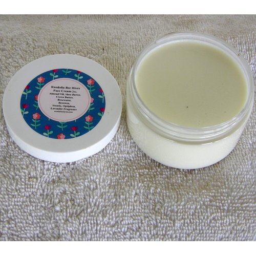 Lavender, Sweet Almond Oil Face Cream 4oz Randalia Bee Hives