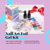 Beetles Nail Foil Glue Gel 2 Bottles 15ML with 20PCS Flower Butterfly and Metal Foil Stickers Set Nail Transfer Glues Manicure Art DIY Nail, LED Lamp Required Soak Off