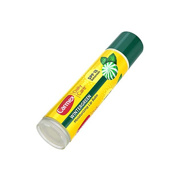 Carmex (1) Stick Daily Care Moisturizing Lip Balm - Wintergreen - SPF 15 Sunscreen Water Resistant (80 Minutes) - Net Wt. 0.15 oz