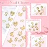 YAEISM 30PCS Gold Nail Charms 3D Crown Nail Charms Crystal Money Sign Nail Charms 5 Styles Heart Nail Charms Shiny Butterfly Charms Nail Rhinestones for Nail Art and DIY Crafts Decoration
