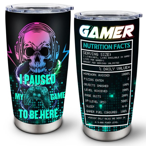 Vutieso Gamer Gifts, Gamer Gifts For Men, Gamer Cup 20oz, Cool Gifts For Gamer, Gaming Gifts, Gaming Stuff, Gaming Gifts For Men, Gamers Christmas Birthday Gifts, Gamer Gifts For Boys, Gamer Decor